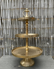Etager-rond-drie-laags-goud-kleur-metaal